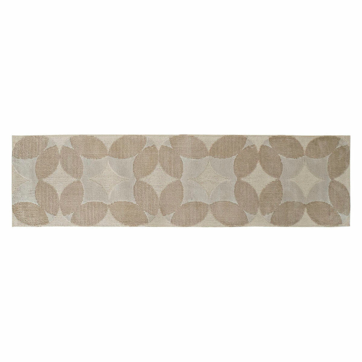 Carpet DKD Home Decor Beige Polyester Circles (60 x 240 x 0.9 cm)