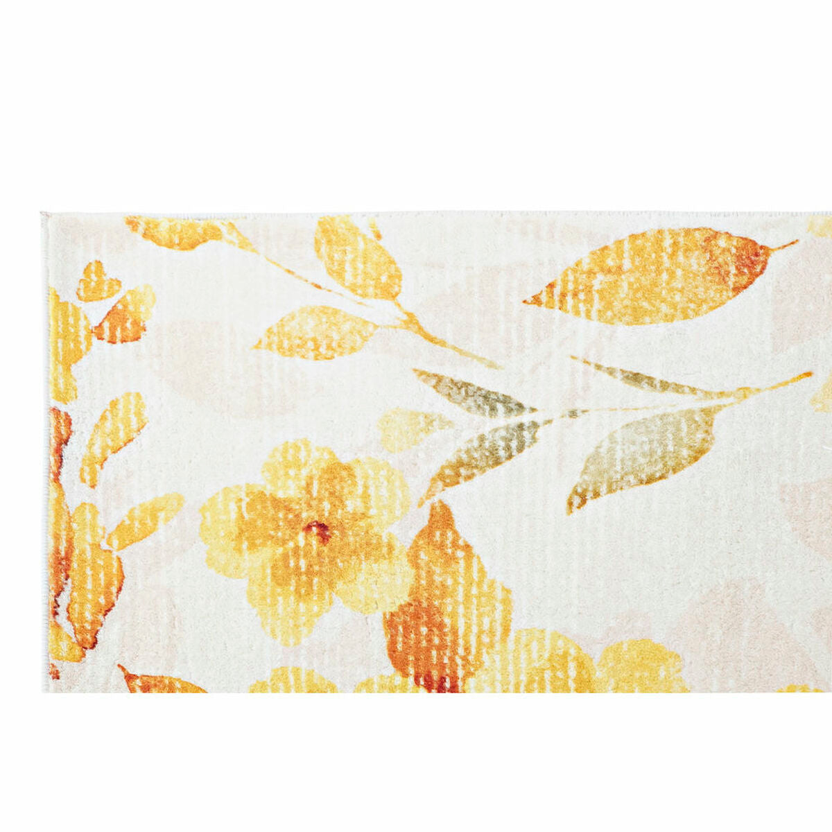 Carpet DKD Home Decor Yellow White Polyester Cotton Flowers (200 x 290 x 0.5 cm)