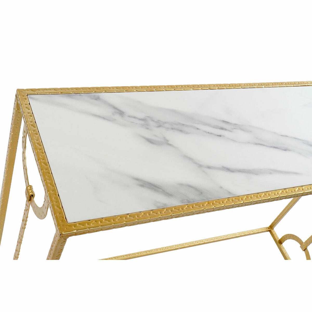 Console DKD Home Decor Golden Metal Marble (107.5 x 30.5 x 79 cm) (2 pcs)