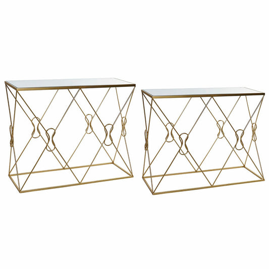 Console DKD Home Decor Mirror Golden Metal (102 x 36 x 81 cm) (97 x 31 x 76 cm) (2 pcs)