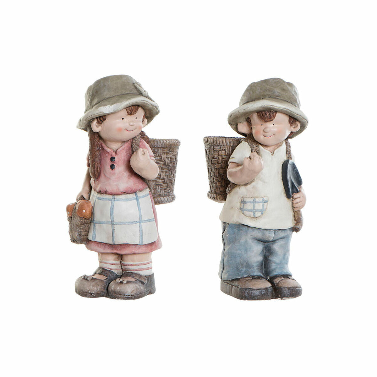 Decorative Figure DKD Home Decor Fibreglass Blue Pink Children (34 x 21 x 50 cm) (2 pcs)