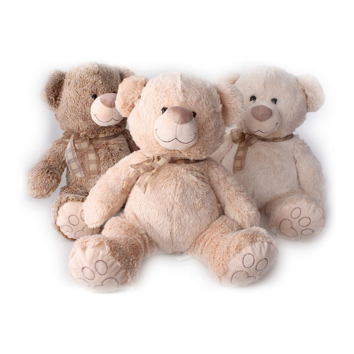 Teddy Bear DKD Home Decor Beige Brown Polyester White Bear (42 x 45 x 45 cm) (3 Units)