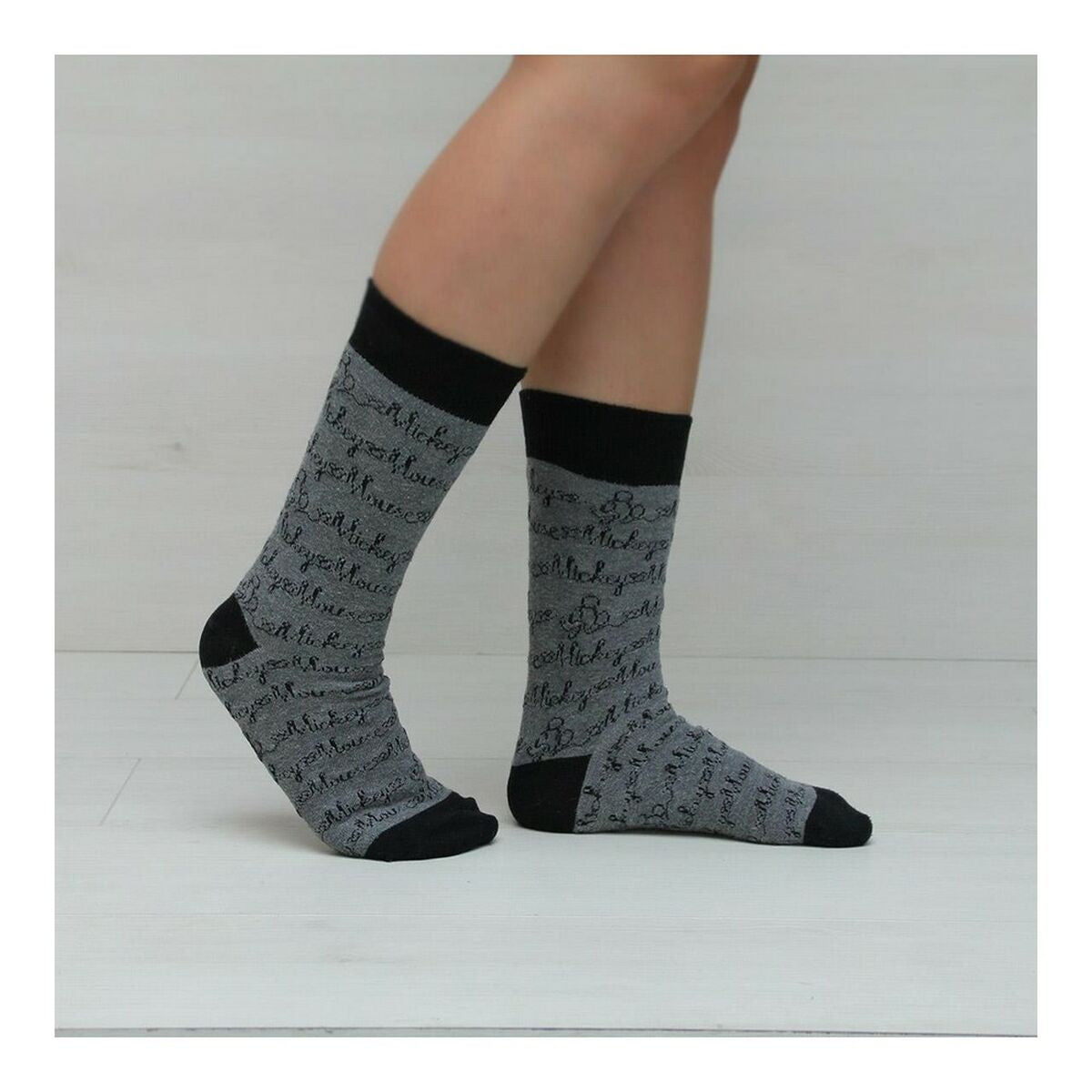 Socks Mickey Mouse Adult Grey