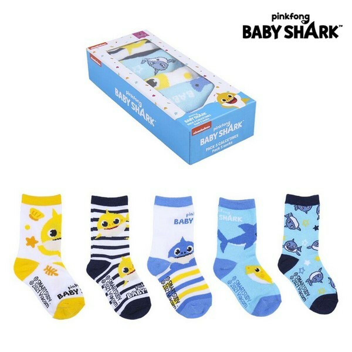 Socks Baby Shark (5 pairs) Multicolour