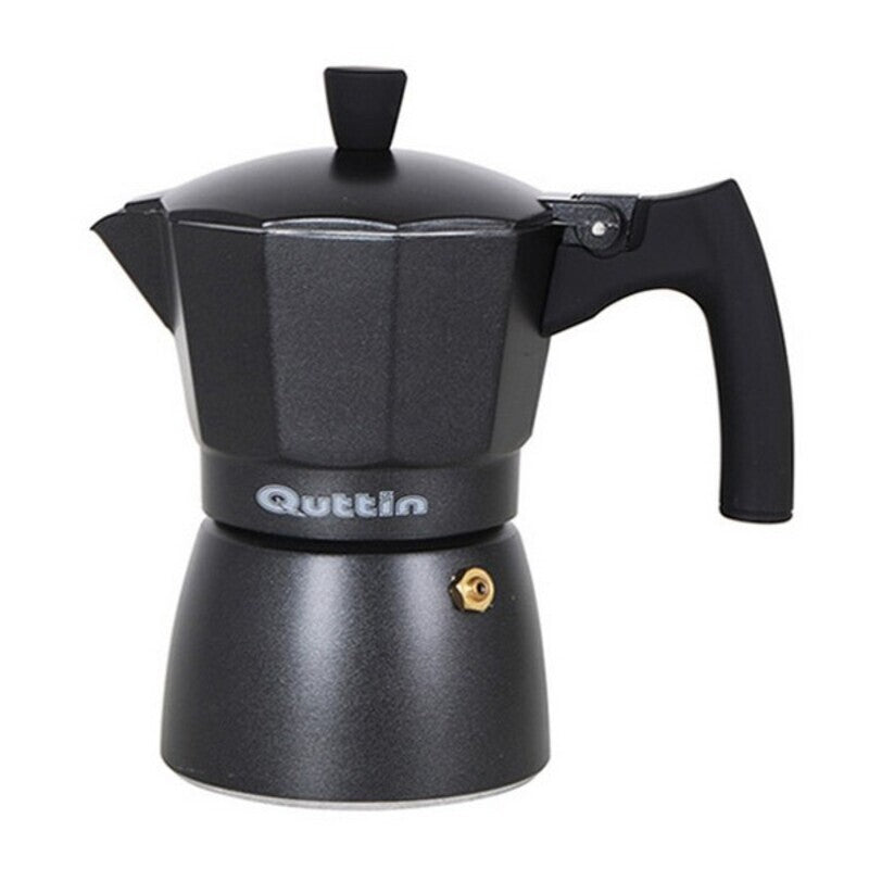 Italian Coffee Pot Quttin Darkblack Induction Black