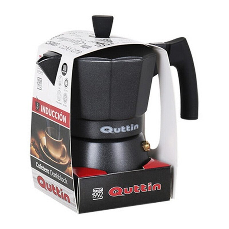 Italian Coffee Pot Quttin Darkblack Induction Black