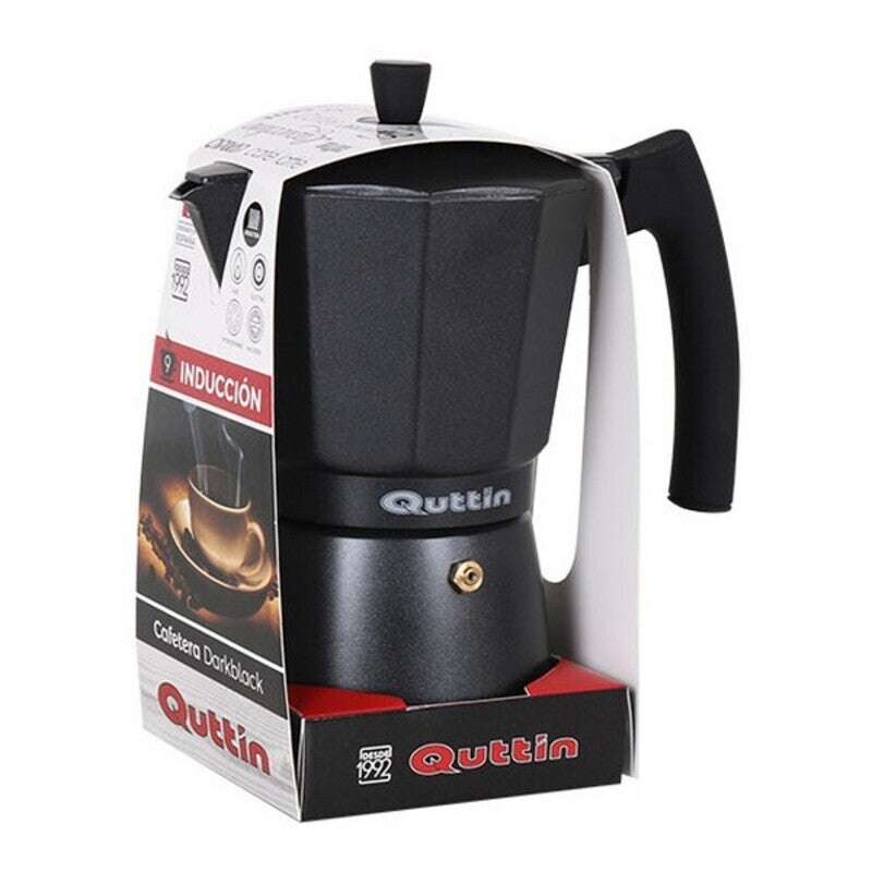 Italian Coffee Pot Quttin Darkblack Induction Black