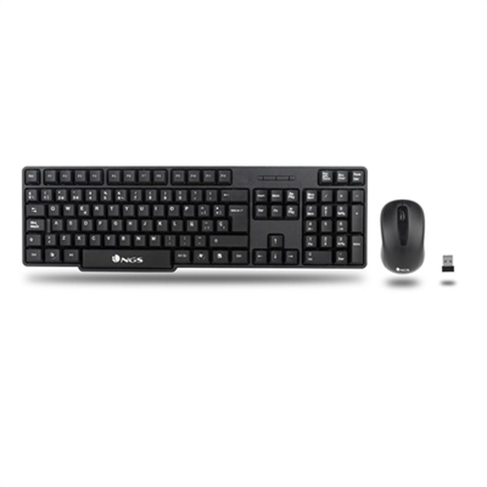 Keyboard and Mouse NGS EUPHORIAKIT Black Wireless