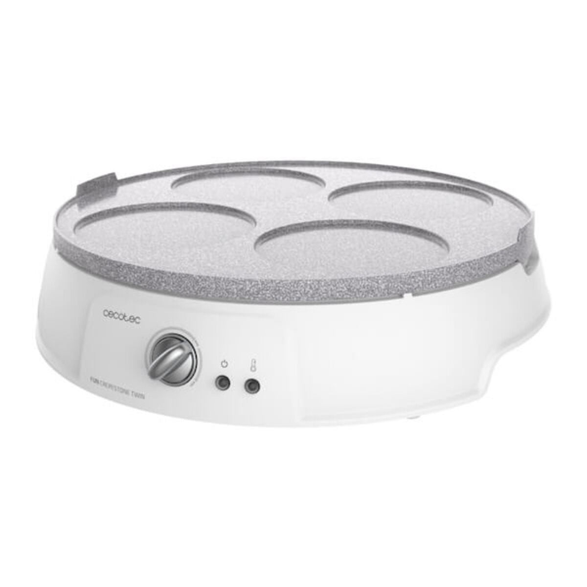 Crepe Maker Cecotec Fun Crepestone Twin 1200W White Grey