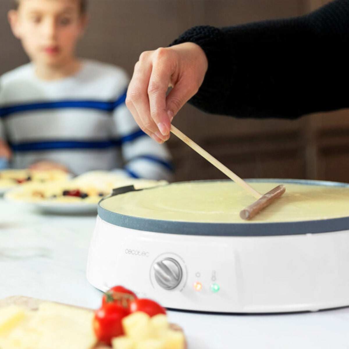 Crepe Maker Cecotec Fun Crepestone Twin 1200W White Grey