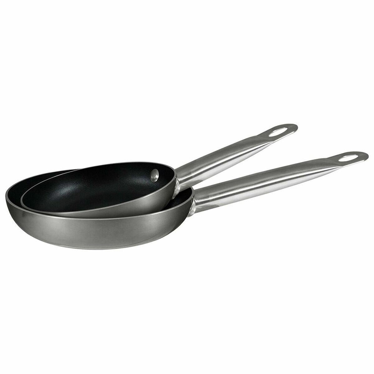 Set of pans Bergner Black Stainless steel Toughened aluminium (2 pcs)