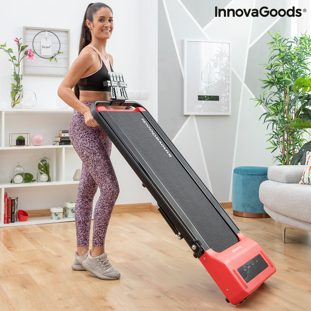 Folding Walking and Running Treadmill with Speakers and Remote Control Wristband Foljog InnovaGoods