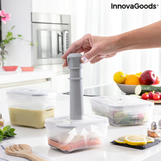 Set of 3 Containers for Vacuum Packing with Manual Pump Vacse InnovaGoods
