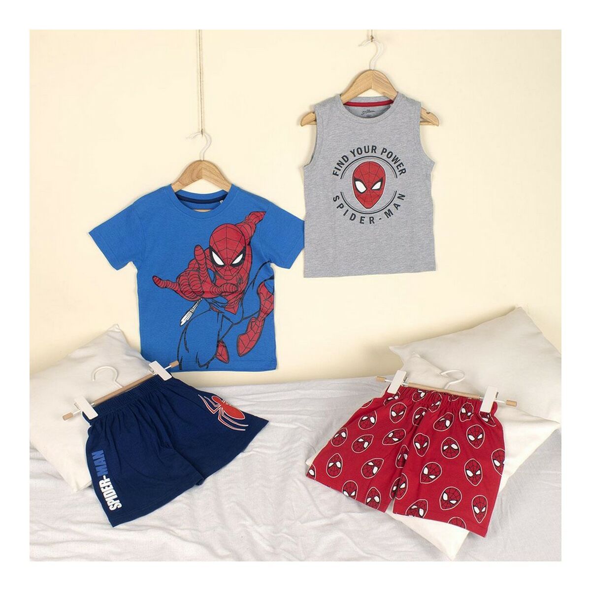 Summer Pyjama Spiderman Grey