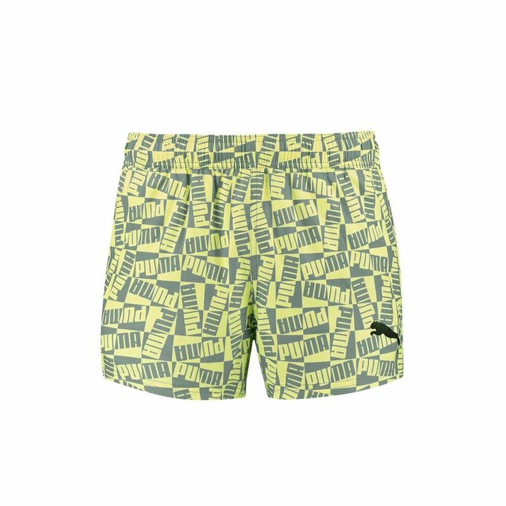 Men’s Bathing Costume Puma Swim Block Logo Lime green