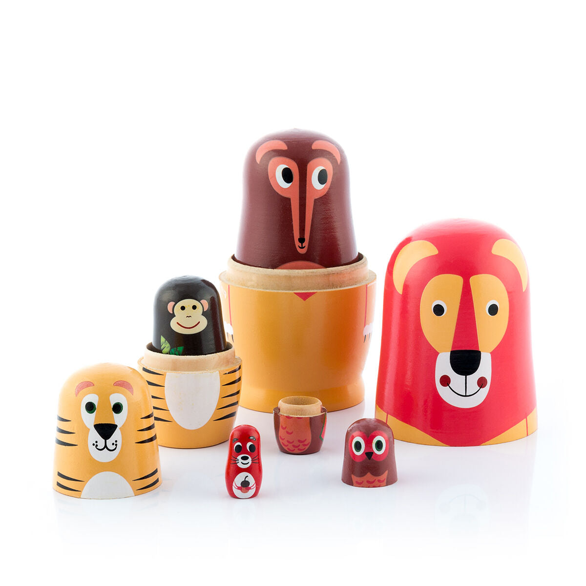 Matryoshka Wooden Animal Figures Funimals InnovaGoods 11 Pieces