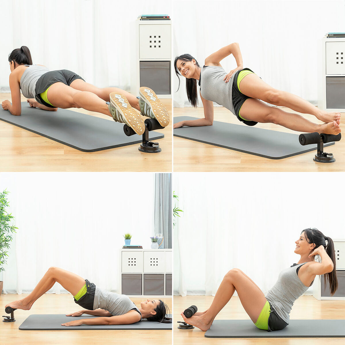 Sit-up Bar for Abdominals with Suction Pad and Exercise Guide CoreUp InnovaGoods