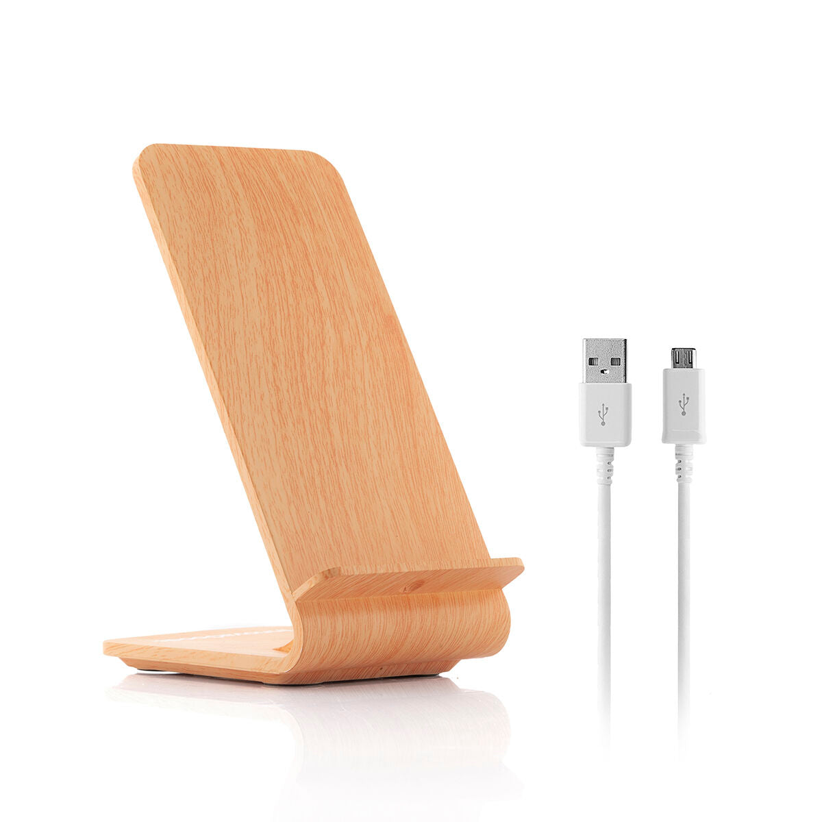 Wood Effect Wireless Charger with Stand Qistan InnovaGoods