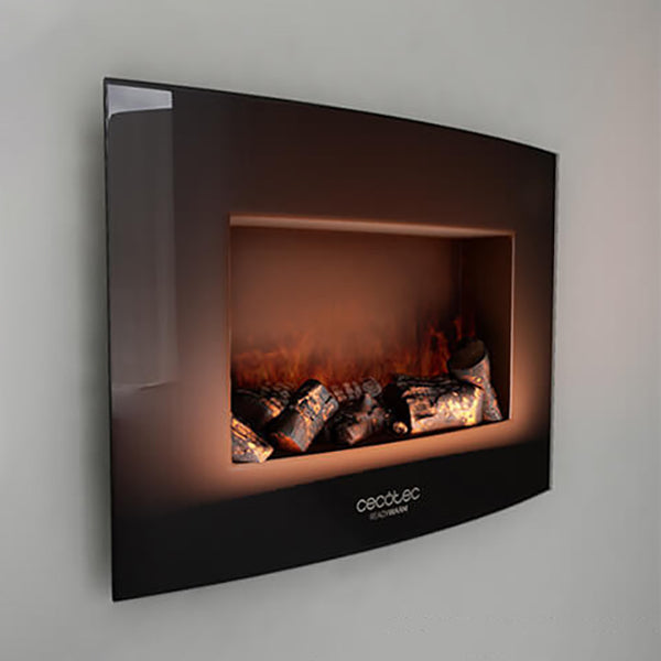 Decorative Electric Chimney Breast Cecotec Warm 2200 Curved Flames 2000W Black